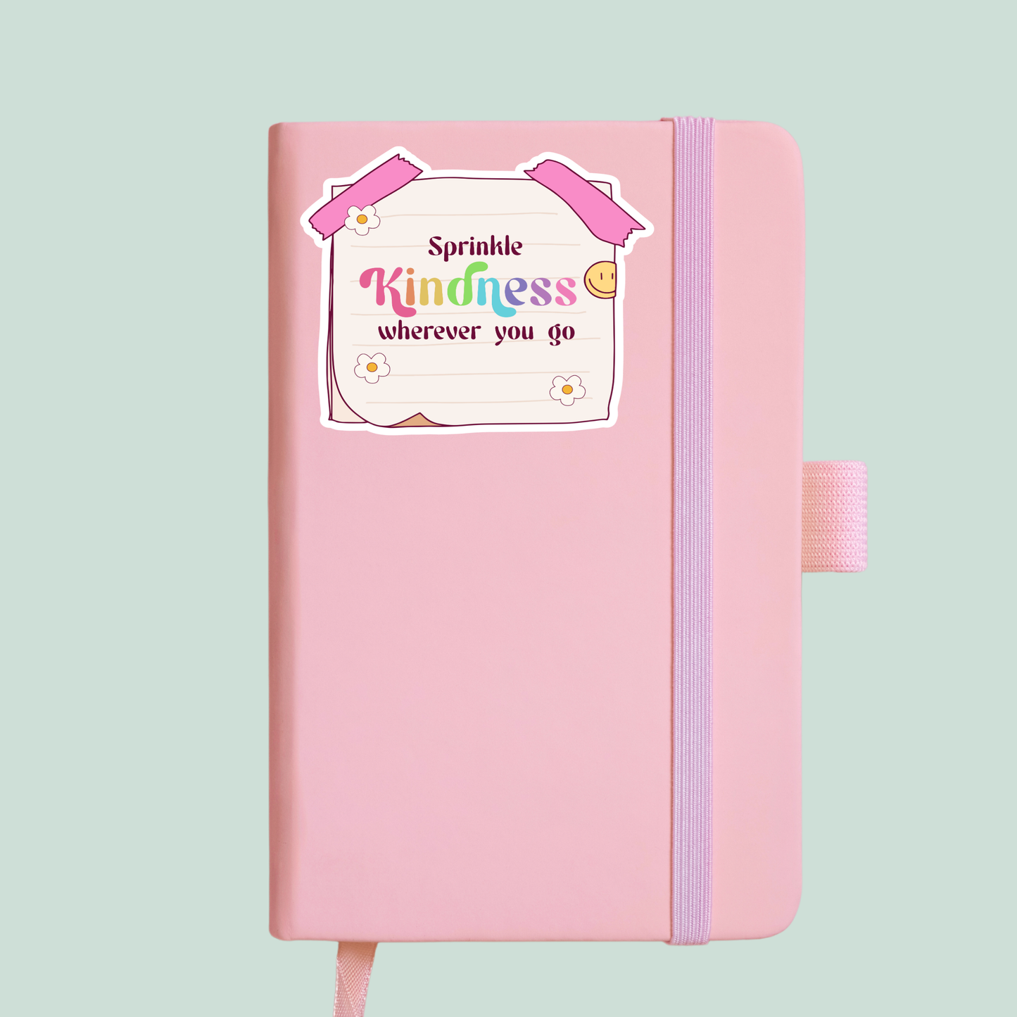 Sprinkle Kindness cute retro sticker for journalling mockup