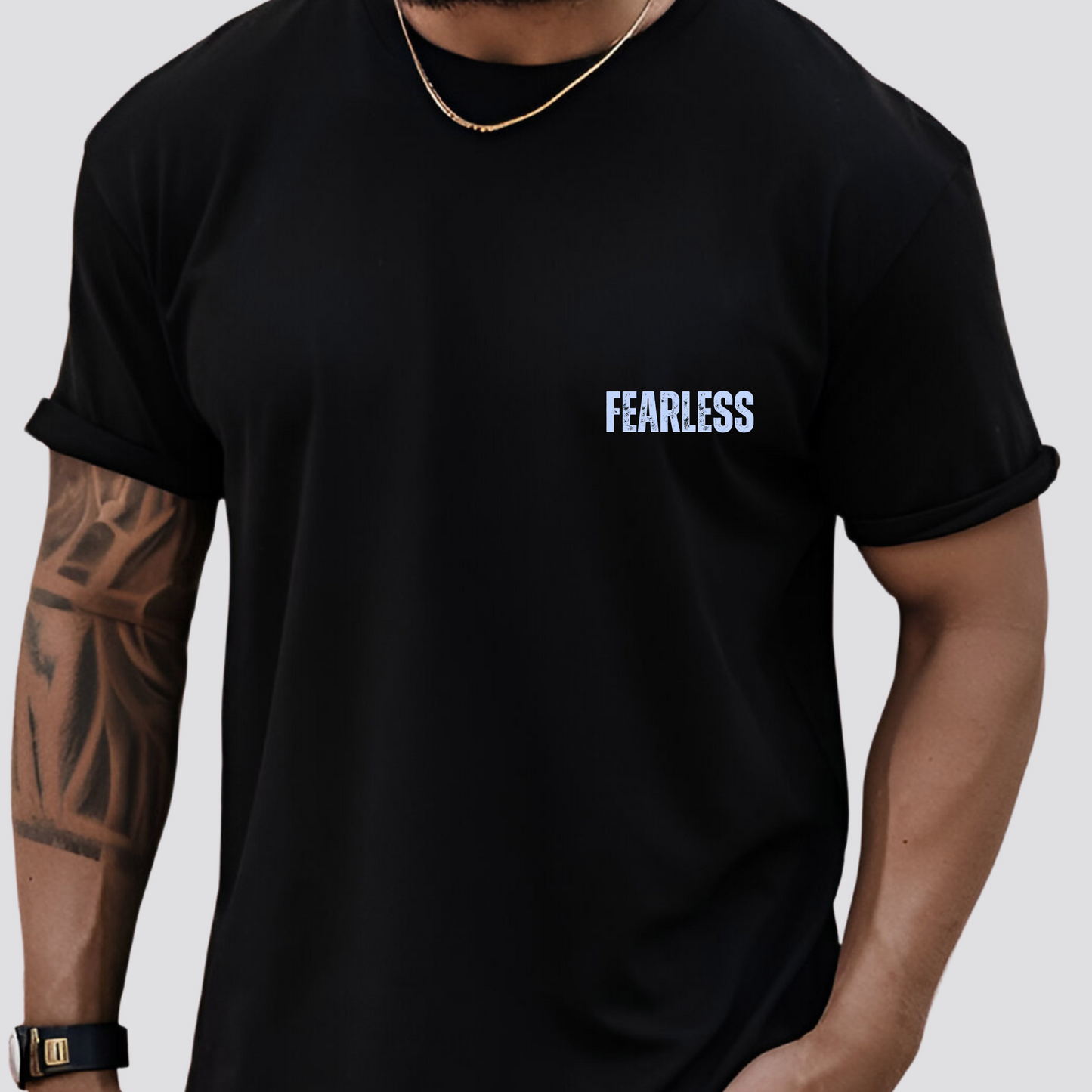 Fearless Motivational T-Shirt – “Do Something Epic” Double Sided Print Mens Tee
