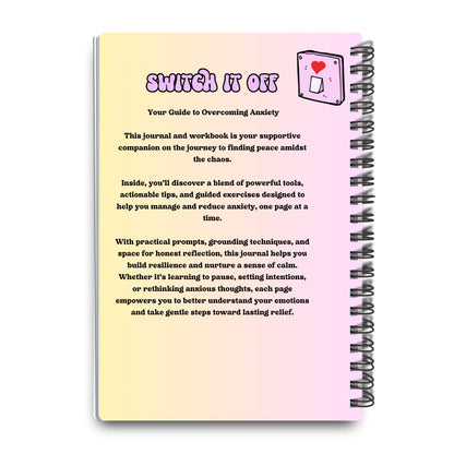 Anxiety OFF  - Retro Style Spiral Bound Hardback Journal and Workbook