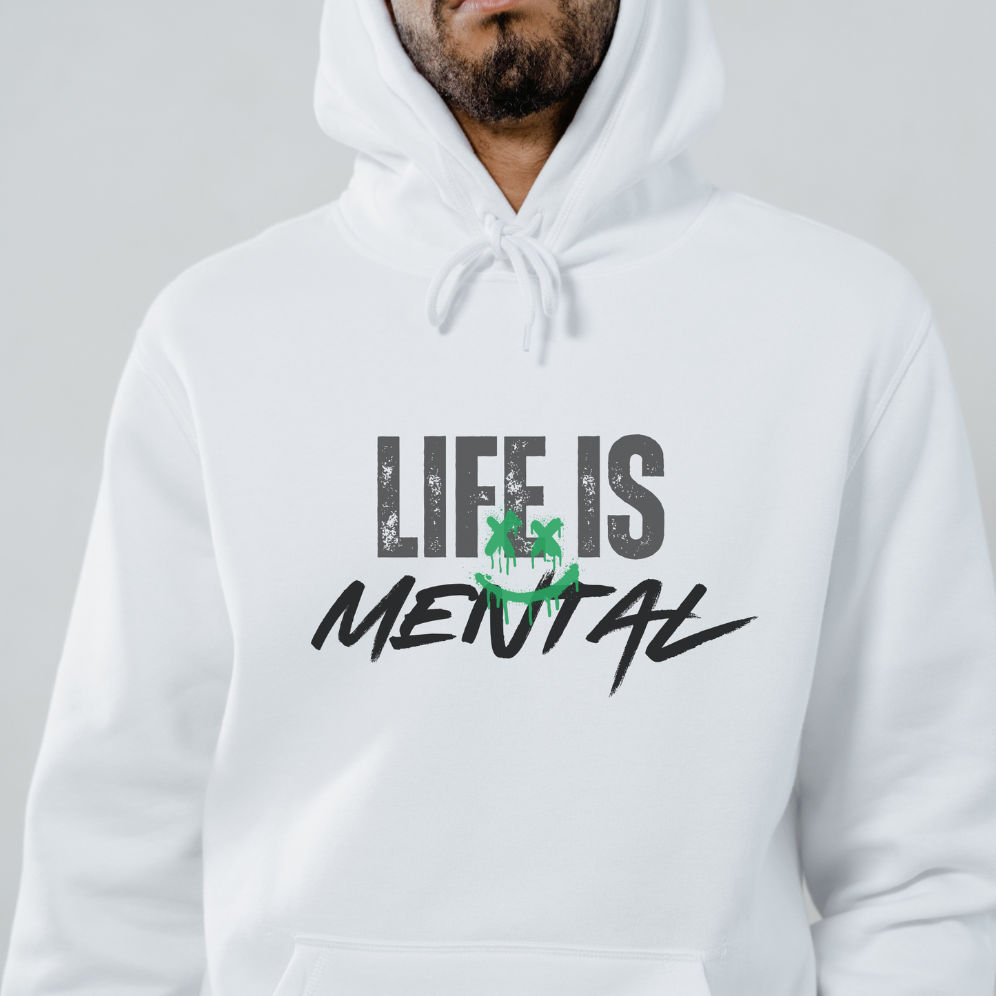 Graffiti font quote hoodie for men’s mental health awareness