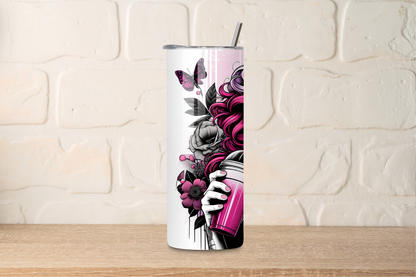 I don't have the energy to pretend I like you today stylish woman graphic sarcastic skinny 20oz tumbler video