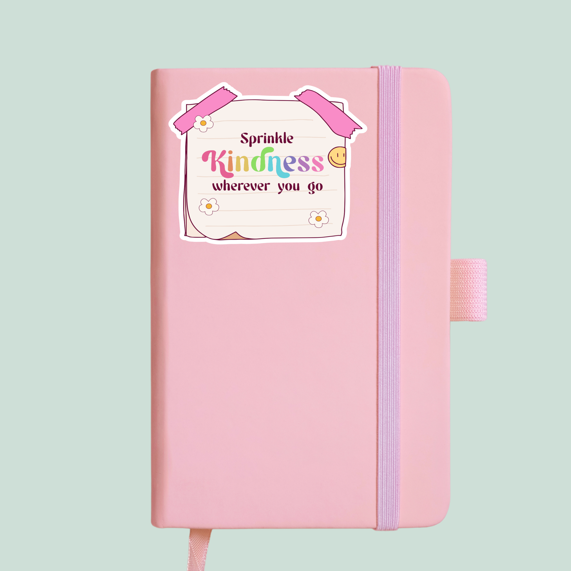 Sprinkle Kindness cute retro sticker for journalling mockup