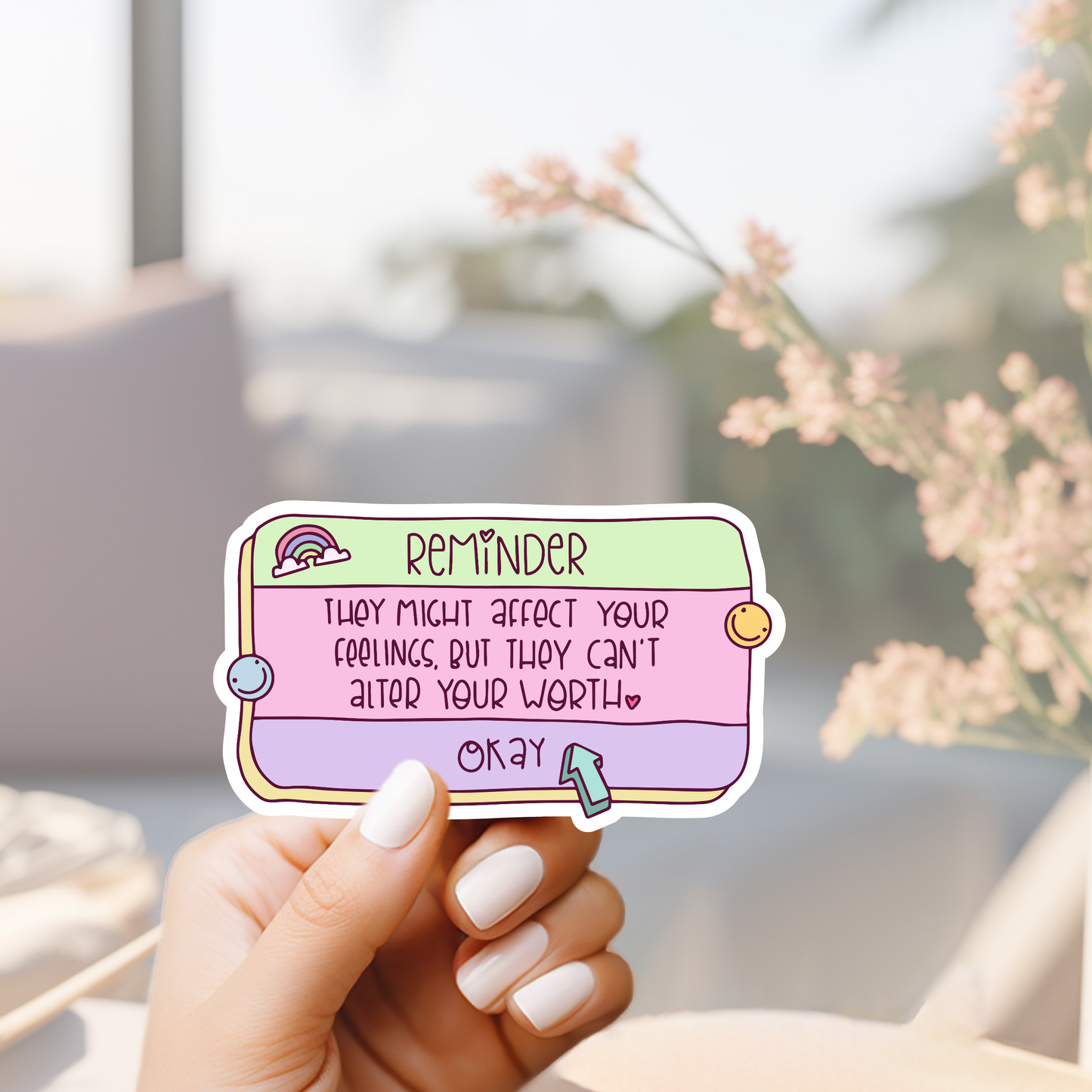 They can't alter your worth reminder retro message sticker