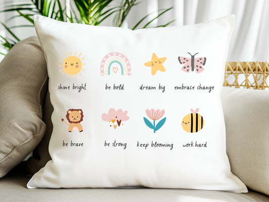 boho style affirmations cushion cover