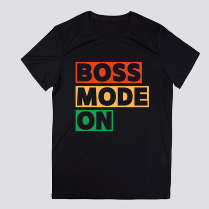 boss mode on mens black mental health tshirt