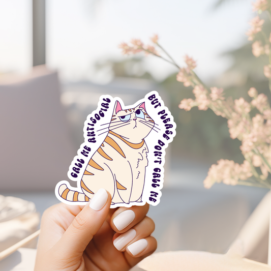 call me antisocial groovy funny cat sticker