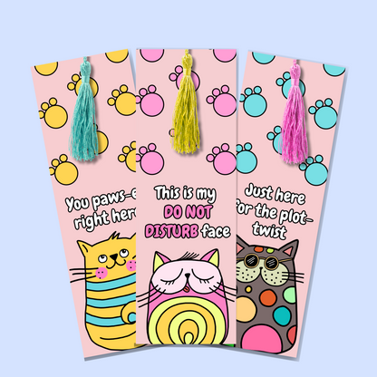 cool cat funny sarcastic quote bookmarks for booklovers