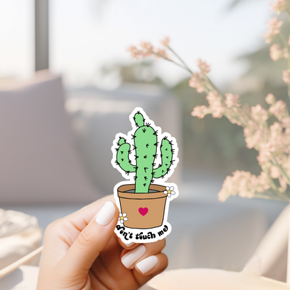 don't touch me groovy cactus sensory sticker
