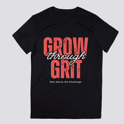 grow through grit black mens mental health tshirt