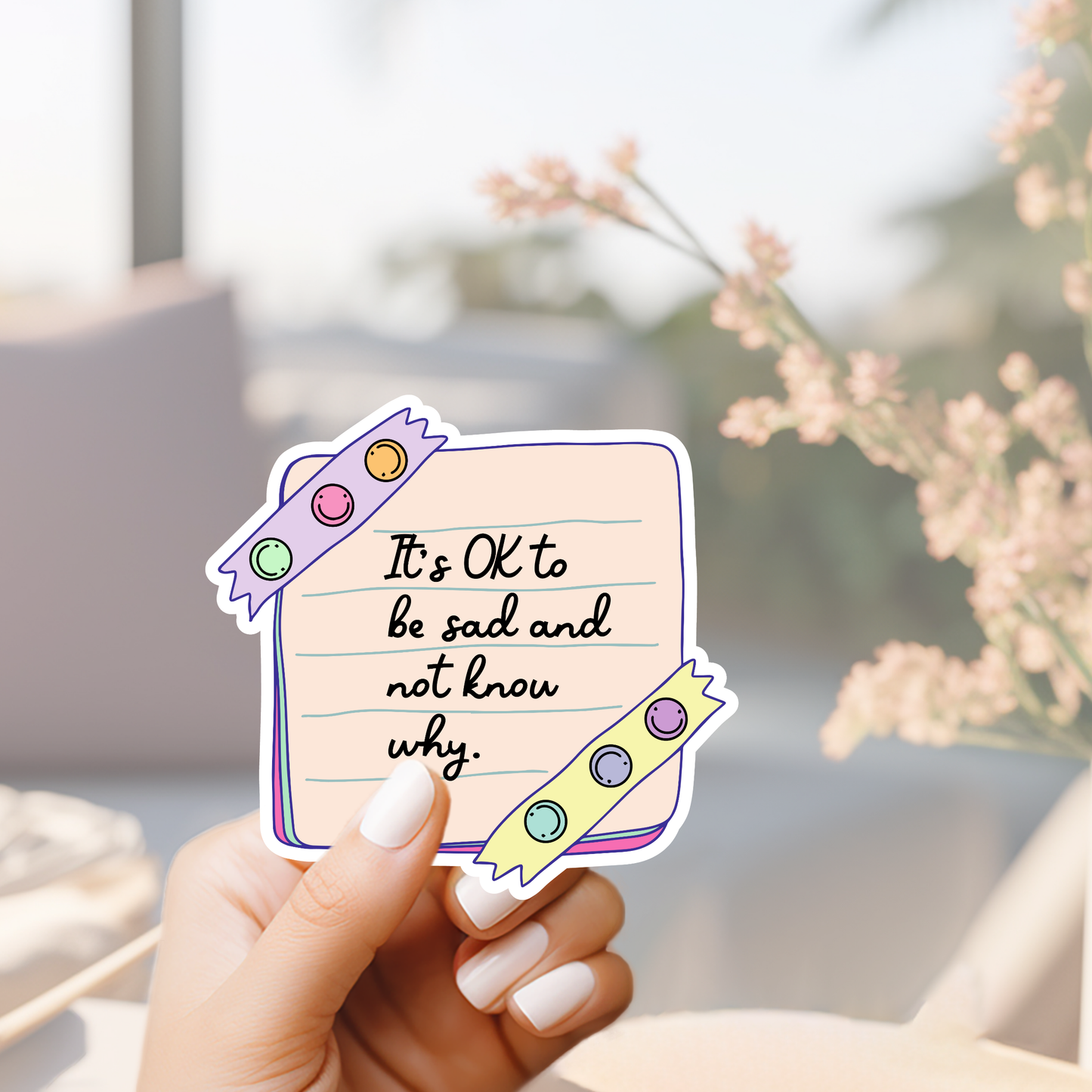 it's okay sticker cute retro colourful for notebooks