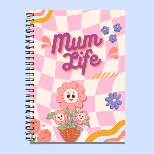 mum life retro flower notebook for mums mental health support tool